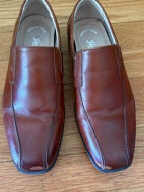Florsheim Kids Reveal Bikeslip Cognac Leather Dress Shoes Loafers 4.5M GUC